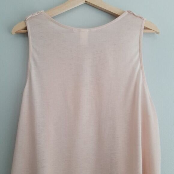 H&M Conscious Twist Fabric Lace Style Yoke Tank Top Pink Sz L - Picture 8 of 11